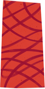 Scribbled Red Rectangular Paper Cut-out